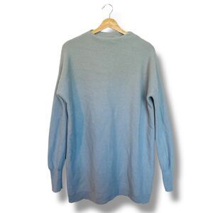 Nordstrom Women's Cashmere Pullover Sweater Blue Size L Cowl Neck